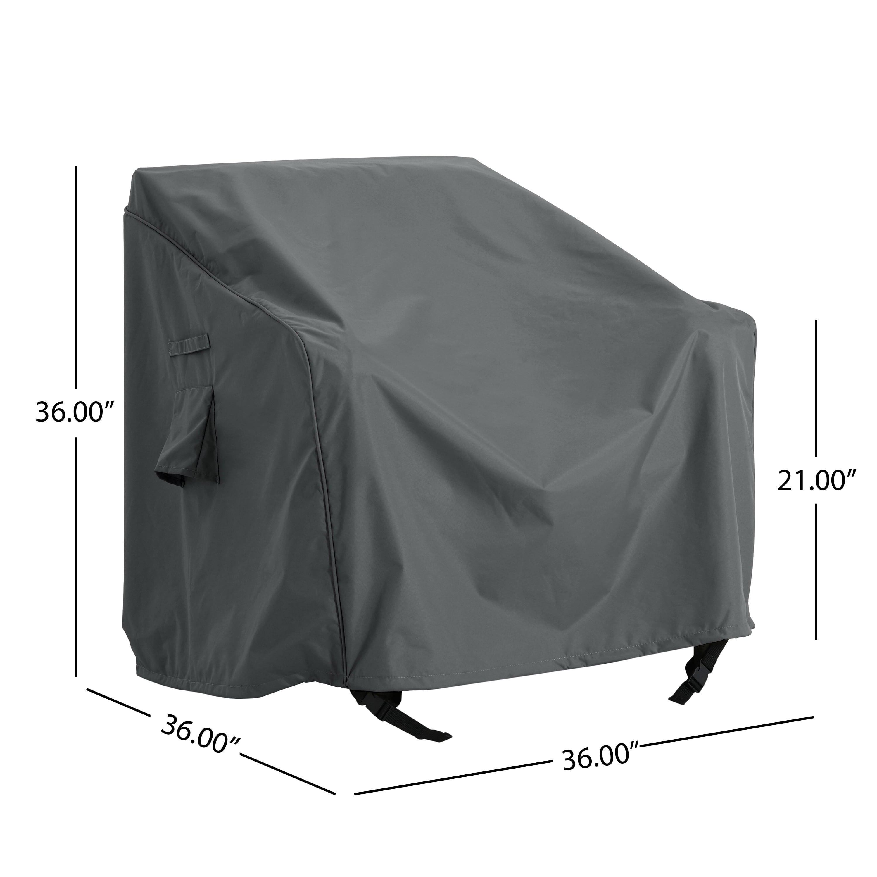 Dark Gray Outdoor Patio Club Chair Cover, UV & Weather Resistant Eco Fabric Waterproof Furniture Protector for Outdoor Single Seat Sofa
