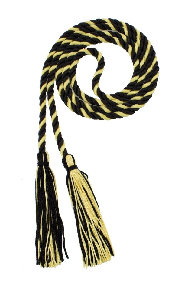 Graduation Honor Cord - BLACK / MAIZE - Every School Color Available ...