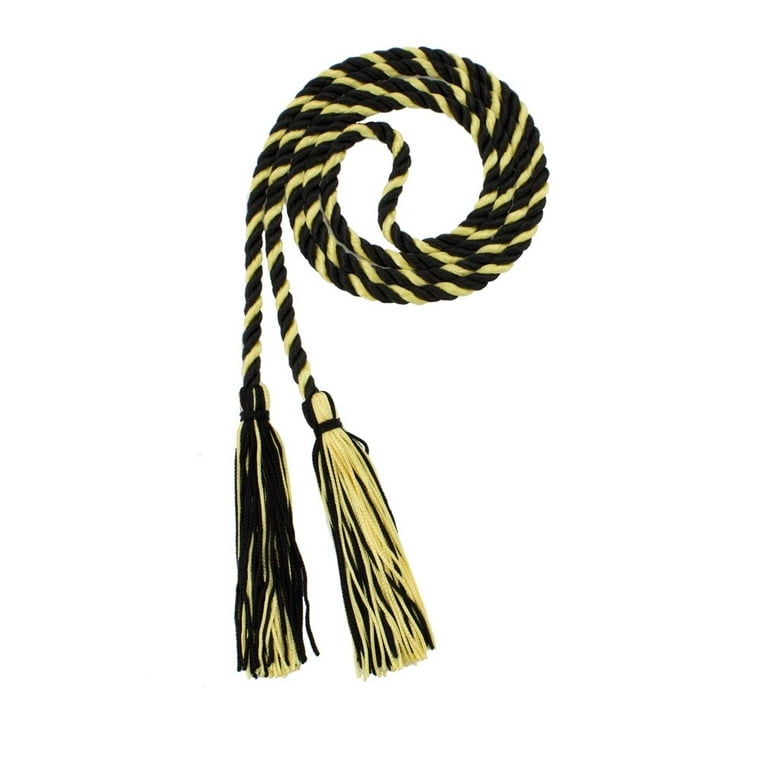 Graduation Honor Cord - Black - Every School Color Available - Made in USA - by Tassel Depot