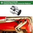 thumbnail image 2 of Rebajadora de codo de escape mandrel de 3.5" OD a 5" OD, adaptador de tubo de acero inoxidable 201, longitud de 5 pulgadas, tono plateado, 2 of 7