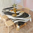 thumbnail image 3 of Black White Gold Marble Pattern Rectangle Tablecloth 60"x102",Waterproof Polyester Rectangle Table Cloth, Wipeable Spillproof Polyester Tablecloth for Dining, Camping, Indoor and Outdoor, 3 of 6