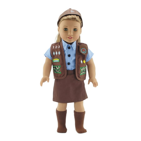 18 Inch Doll Clothes Modern Brownie Girl Scout Inspired Uniform Outfit | Fits 18