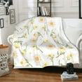 thumbnail image 7 of TEQUAN Double Layer Plush Bed Blanket, Yellow Cartoon Sunflower Flowers Pattern Cozy Soft Air Conditioner Throw Blankets, 50" x 40", 7 of 7