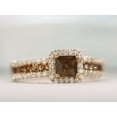 thumbnail image 2 of Silver & Stone Jewels Princess Cut Brown CZ Engagement Ring 14K Rose Gold Finish Promise Ring Handmade Proposal & Anniversary Gift for Her, 2 of 5