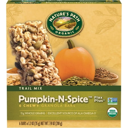 Nature's Path: Organic Granola Bars, Pumpkin-N-Spice & Flax Plus 1.2 Oz, 6 Ct