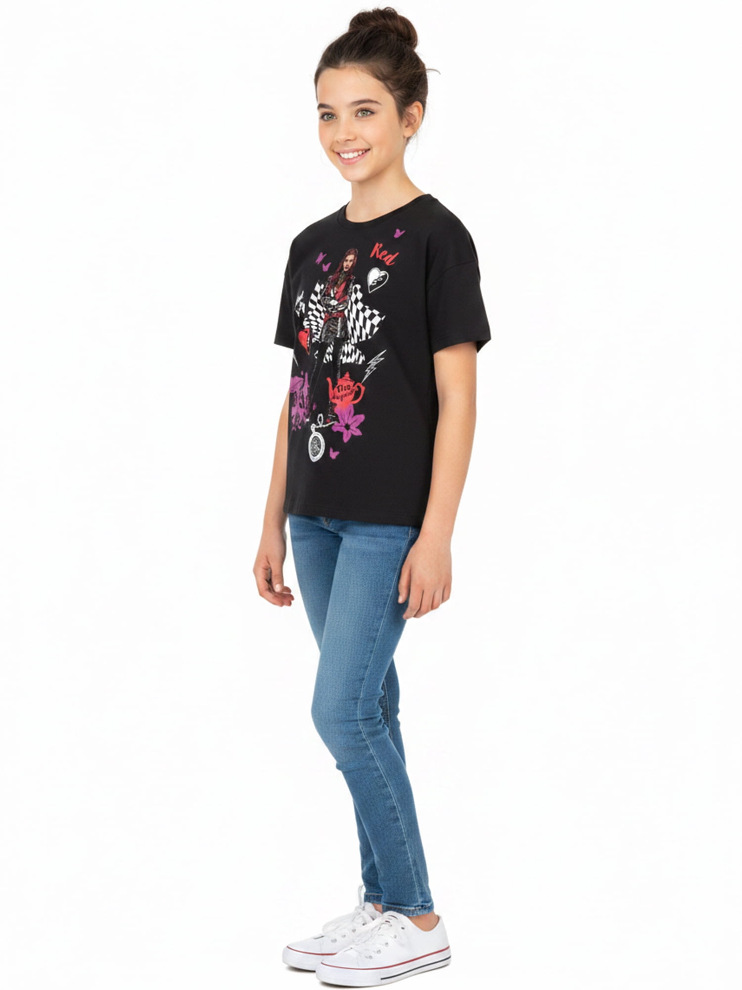 Disney Descendants Girls' Graphic Tee with Short Sleeves, Sizes 4-16