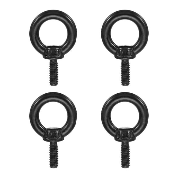 Uxcell M4 x 11mm Lifting Eye Bolt, 4 Pcs 304 Stainless Steel Shoulder Ring Screw, Black