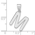 thumbnail image 4 of 14k White Gold Slanted Design Bubble Letter M Initial Charm Pendant, 4 of 4