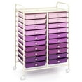 thumbnail image 1 of Costway 20 Drawers Rolling Storage Cart Art Craft Organizer on Wheels Multipurpose Purple, 1 of 10