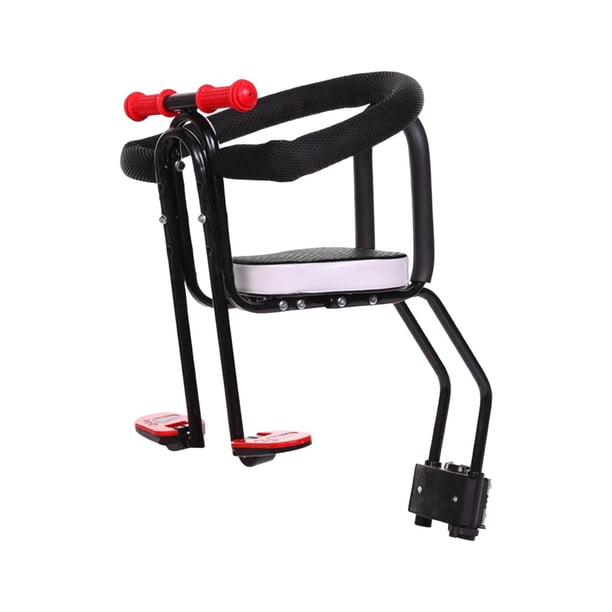 Asiento de bicicleta para bebé, montaje frontal para bicicleta de adulto con pedales, asiento de bicicleta para Negro shamjiam Asiento de montaje delantero de bicicleta