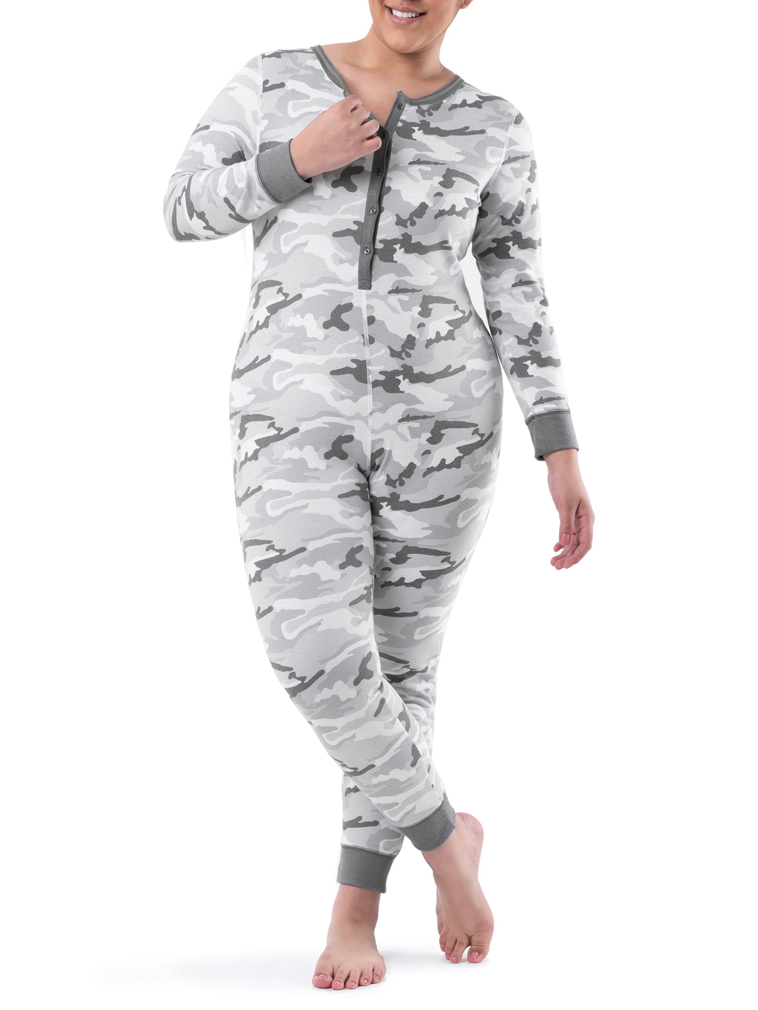 Fruit of the Loom Women's and Women's Plus Long Underwear Waffle Thermal Union Suit