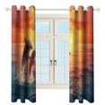 thumbnail image 3 of Sunset Jumping Dolphin Blackout Curtains for Bedroom Curtains Insulated Room Darkening Window Drapes for Living Room, 3 of 7
