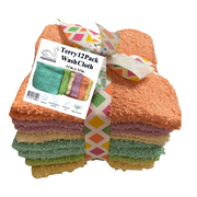 Eleganceinlife 12pc Wash Cloth 100% Cotton 11 in x 11 in Assorted Color