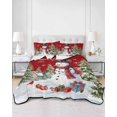 thumbnail image 2 of Twin XL Quilt Bedding Set, Christmas Snowman Reversible Summer Quilt 3 Pieces, Winter Snowflakes Farmhouse Xmas Tree Red Lightweight Bedspreads Coverlets with 2 Pillow Shams for All Seasons, 2 of 5