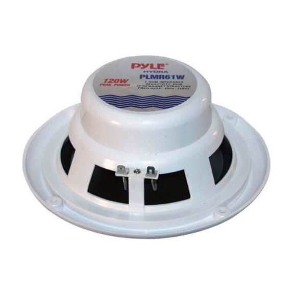 2) PYLE PLMR61W 6.5" 120W Marine/Boat Car Waterproof Full Range Audio Speakers