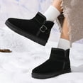 thumbnail image 4 of Quealent Toddler Boots Kids Boys Girls Winter Zipper Warm Faux Fuzzy Kid's Cozy Walking Ankle Boots Black for Size 4.5, 4 of 9