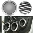 thumbnail image 2 of 6.5" Speaker Grille Cover Mesh Trim Round Subwoofer Grille Silver Tone Car Auto Stereo Accessories, 2 of 6