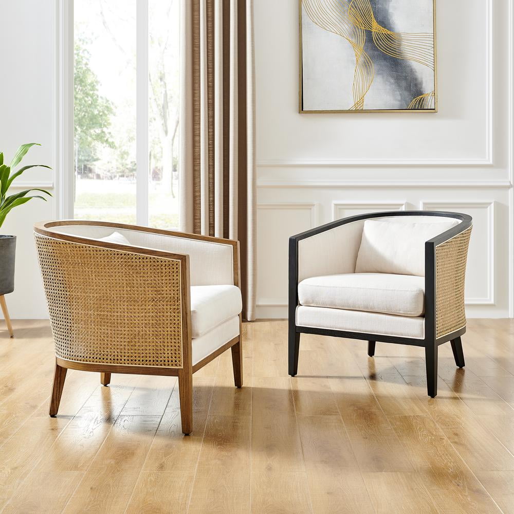 New Pacific Direct Tillman Accent Arm Chair w/ Rattan in Nettlewood Leg  Color | Rattanstühle