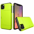 thumbnail image 1 of Étui iPhone11 ProMax Hybride Robuste à Dos Rigide avec Fente pour Carte de Crédit d'Identité, Porte-Cartes Portefeuille pour Apple iPhone11 ProMax - Vert, 1 of 8