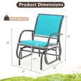 thumbnail image 2 of Costway Outdoor Single Swing Glider Rocking Chair Armrest Garden Porch Backyard Turquoise, 2 of 9
