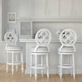 thumbnail image 6 of Tiffany 26" Wood Counter-Height Bar Stool with Back and Swivel Upholstered Seat, Farmhouse White, 6 of 8