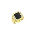 thumbnail image 4 of RYLOS Men's Rings 14K Yellow Gold Ring With Diamonds and Black Onyx Set in Designer Nugget Style Rings For Men Size 13, 4 of 9