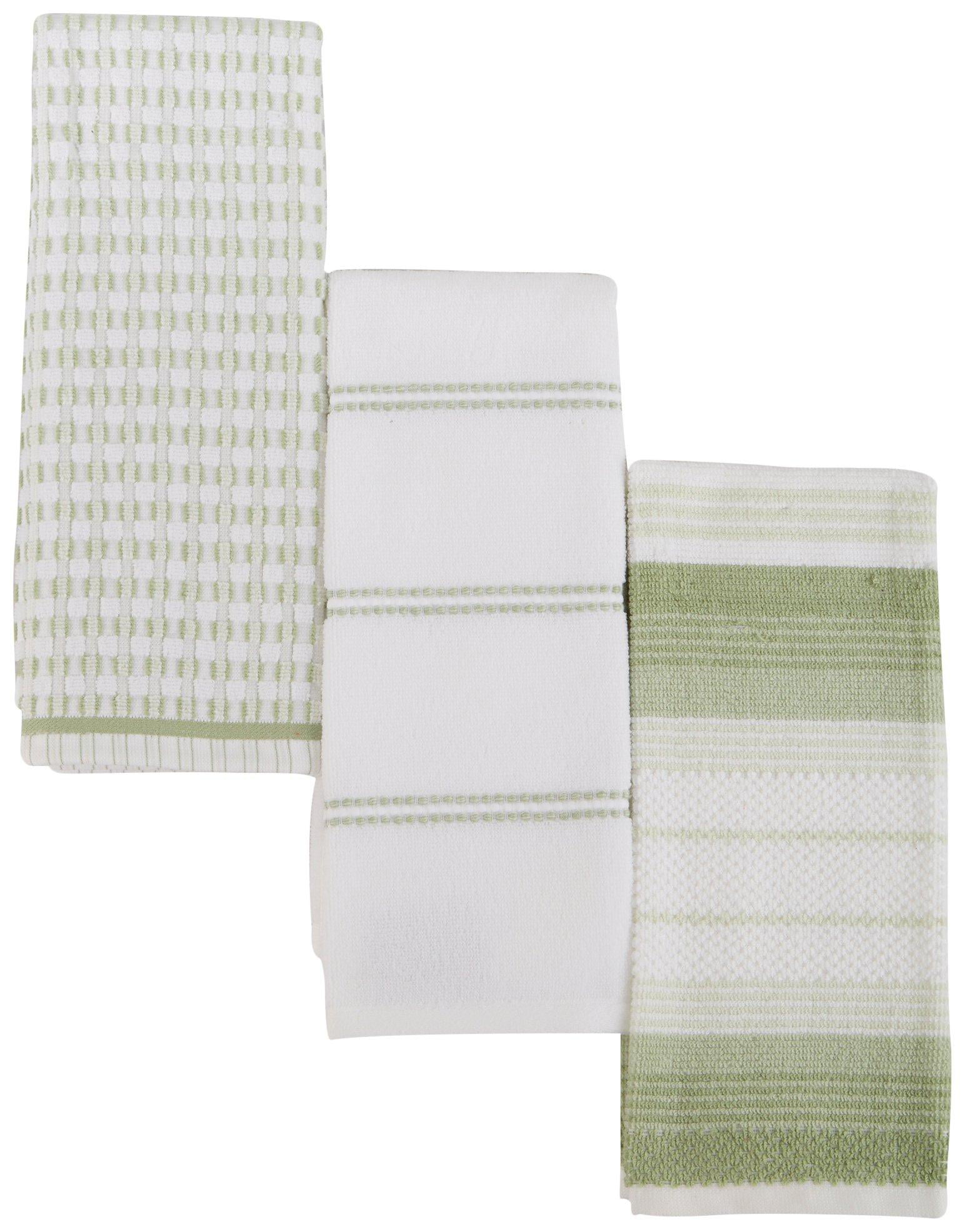 Home Collection Home Kitchen Textiles Set 60 Napkins Disposable Paper 3-ply Pattern Green Stripes 