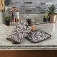 thumbnail image 2 of Lavish Home 69-07-C Quilted & Flame with Heat Resistant Oven Mitt Pot Holder Set, Chocolate, 2 of 2