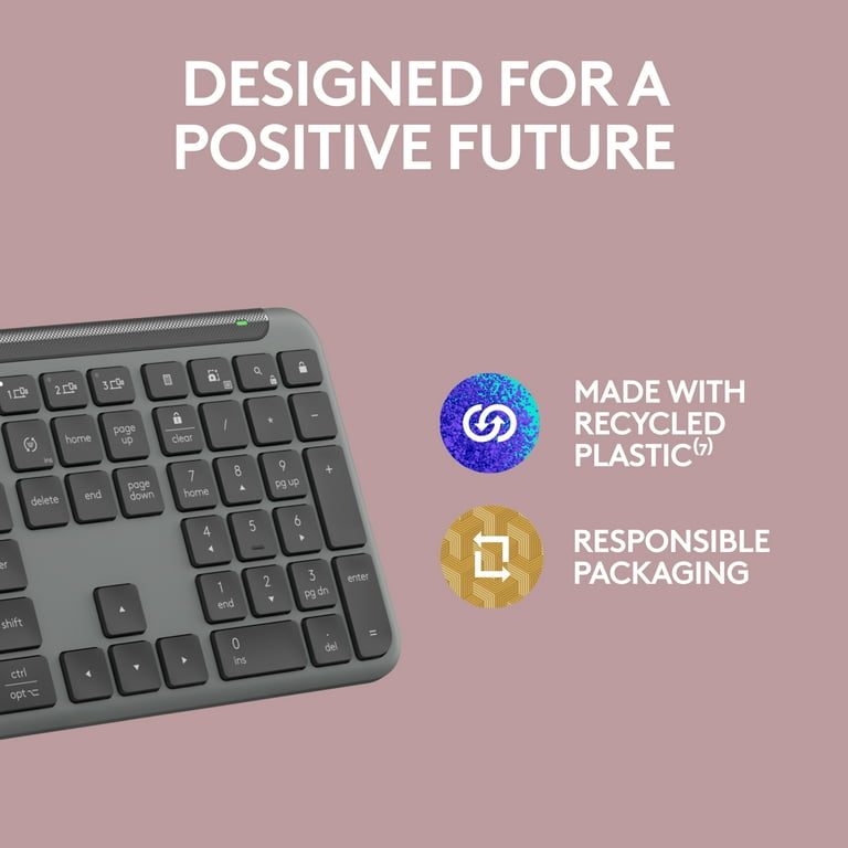 Logitech Signature Slim K950 Wireless Keyboard, Sleek Design