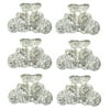 Set of 6 Mini Jaw Clips Claw Clips Silver White Bridal Hair Clips LPW-1-6