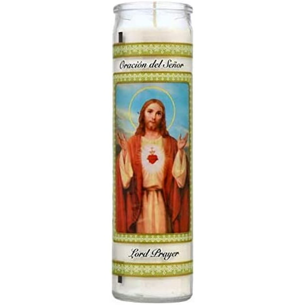 4 Pack Prayer Candles Lord's Prayer, Oracion Del Senor Candle