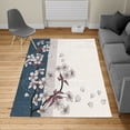 thumbnail image 2 of Japanese Turkish Area Rug, Romantic Sakura Blooms Flowers Petals Spring Wind Eastern Nature Theme, Soft Carpet for Living Room Decor with Distressed Look, 4' X 5.7', Petrol Blue, by Ambesonne, 2 of 4