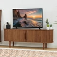 thumbnail image 7 of 60" TV Stand , Wood Entertainment Center with Storage and Shelves, 2 Sliding Tambour Doors, Mid-Century Modern (Walnut), 7 of 7