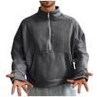 cfhntfmh Sweatshirt for Men Fashion Half Zip Long Sleeve Pullover Sweatshirt Warm Fleece Mock Neck Winter Tops with Pockets