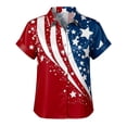 thumbnail image 4 of MEICHEN Women's 250th Anniversary American Flag Satin Shirt Short Sleeve Button Down Patriotic Blouse 4th Of July Casual Summer Tops, 4 of 4