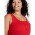 thumbnail image 4 of Terra & Sky Women’s Plus Size Button Through Tank, Sizes 0X-4X, 4 of 5