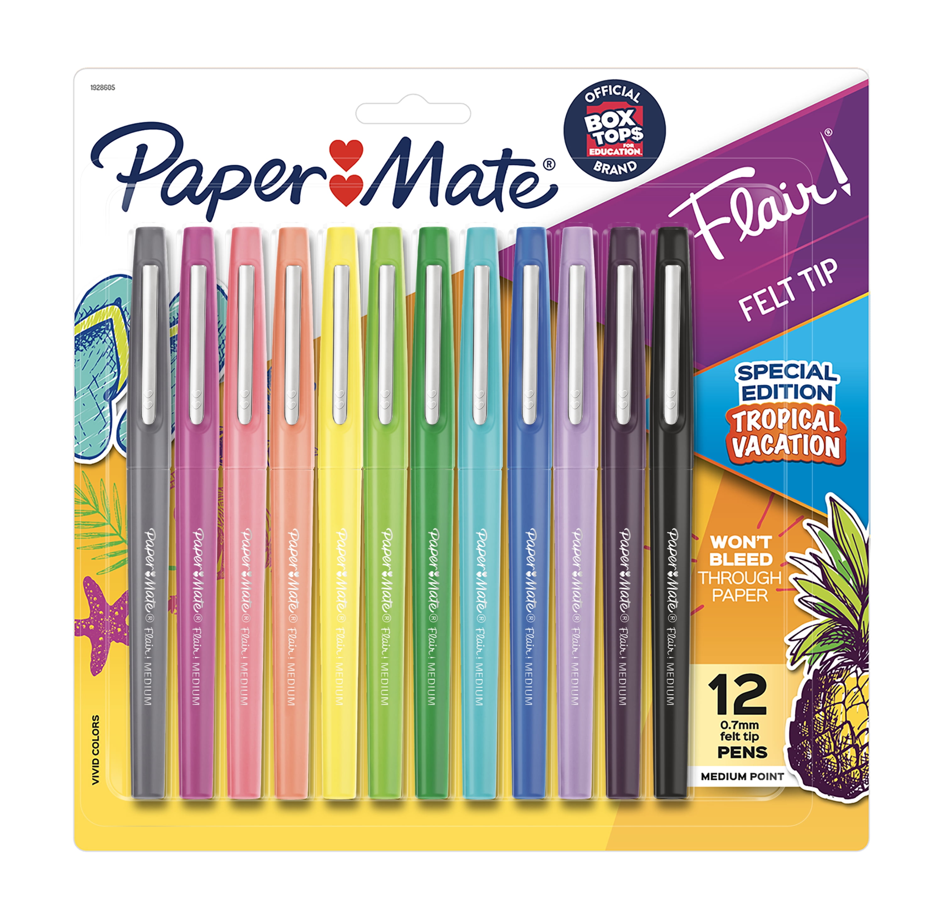 36 Count Medium Point Flair Marker Pens Paper Mate Felt Tip Pens Black
