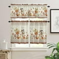 thumbnail image 2 of Western Boho Kitchen Curtains Valances and Tier Set, 3 Pieces Rod Pocket Tiers Curtain Vintage Rural Plants Flowers Leaf Small Window Valance Sets Treatment Drapes Wood Grian, 2 of 6
