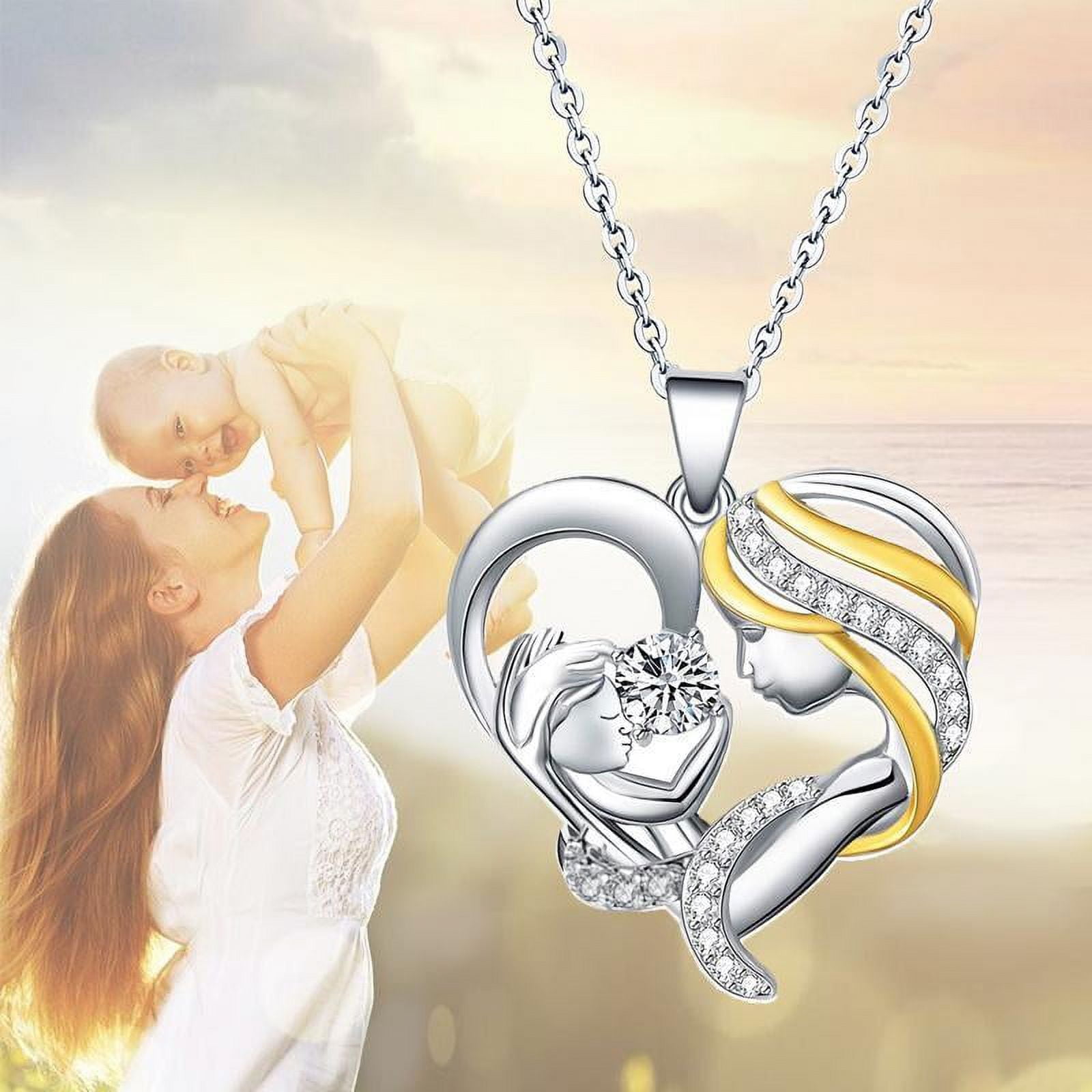 JOSYANDLOVE Mother and Son Necklace, Sterling Silver 2 Ring Necklace for Mom,  Mom Gifts, Birthday Jewelry : Amazon.co.uk: Fashion