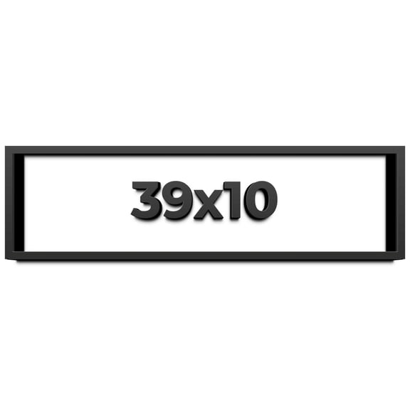 39x10 Shadow Box Frame Black | 1 inches Deep Real Wood Contemporary Shadowbox Display Frame | UV