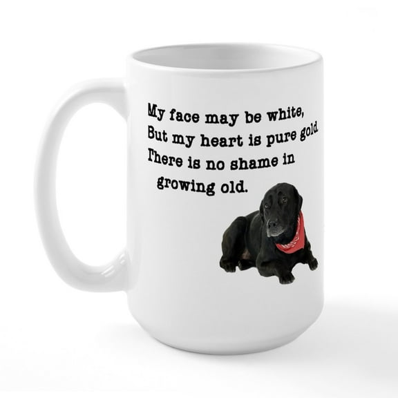 CafePress - Old Black Lab Large Mug - 15 oz Ceramic Large White Novelty Mug