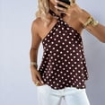 thumbnail image 5 of FAHUOMU Women's Halter Tops Sleeveless Polka Dot Backless Tie Front Summer Blouses Solid Color Lightweight Breathable Fashion Tunics, 5 of 7