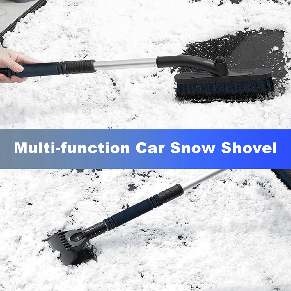 Lightweight Snow Broom with Foam Grip Suitable for Small Car Blue & Black SUPERJARE Set of 2 Snow Brush with Integrated Ice Scraper 