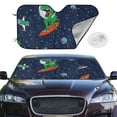 thumbnail image 2 of Haiem Dinosaur Astronaut Space Surfing Car Windshield Sun Shade - Blocks UV Rays Sun Visor Protector, Sunshade to Keep Your Vehicle Cool, Universal Fit SUV Van Sedan-Medium, 2 of 7