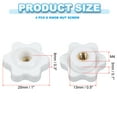 thumbnail image 2 of Uxcell Through Hole Knob Nut Screw, Brass Screw-On Female Thread Knob Plastic Star Knobs Clamping Handles White M4 x 25mm, 2 of 6