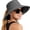 Dark Grey, variant on Women Sun Hat with Ponytail Hole Wide Brim Bucket Hats, Beach Hiking Gardening Hat Water-Resistant Outdoot Hat, Navy Blue