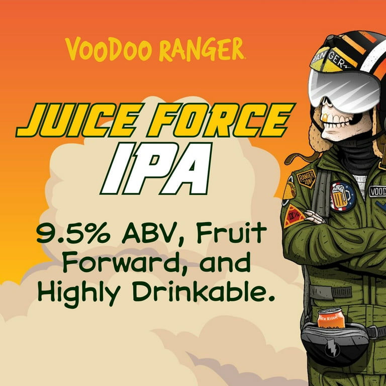 Voodoo Ranger Juice Force Hazy Imperial IPA Craft Beer, 6 Voodoo Ranger Juice Force Hazy Imperial IPA Craft Beer, 6