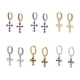 thumbnail image 5 of Pendientes de aro cruzados religiosos sweethay 2 uds hipoalergénicos Vintage Retro Casual Púrpura Platina, 5 of 6