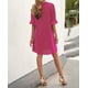 thumbnail image 3 of Minivestidos casuales fluidos para mujer, verano 2024, con escote en V fruncido, mangas acampanadas y bolsillos, 3 of 7