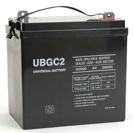 UPG UB-GC2 Golf Cart SLA / AGM Battery - Sealed Lead Acid - 6 Volt - 200 Ah Capacity - L5